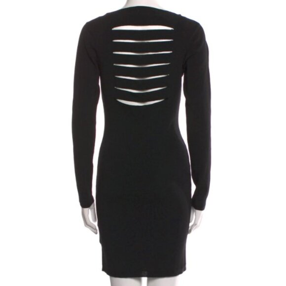 Skull Cashmere Women's Small Black Dress Ribbed Bodycon Cutout Back Long‎ Sleeve - Picture 7 of 7